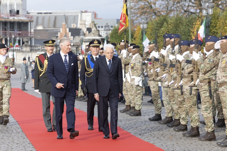 Il Presidente della Repubblica Sergio Mattarella con Sua Maestà il Re dei Belgi Filippo, in occasione della visita di Stato nel Regno del Belgio