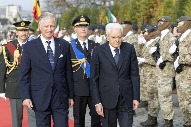 Il Presidente della Repubblica Sergio Mattarella con Sua Maestà il Re dei Belgi Filippo, in occasione della visita di Stato nel Regno del Belgio