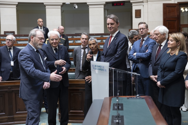 Il Presidente della Repubblica Sergio Mattarella a Palazzo della Nazione, sede del Parlamento Federale, incontra alcuni membri del Senato e della Camera dei Rappresentanti 