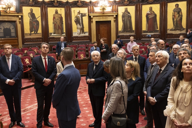 Il Presidente della Repubblica Sergio Mattarella a Palazzo della Nazione, sede del Parlamento Federale, incontra alcuni membri del Senato e della Camera dei Rappresentanti 