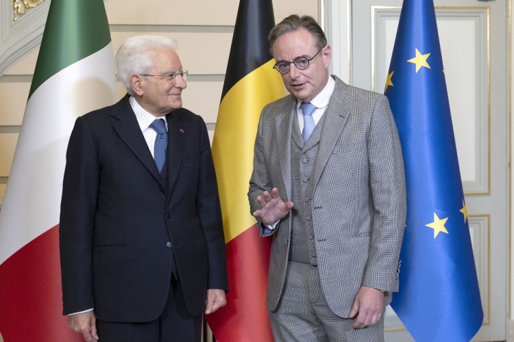 Il Presidente della Repubblica Sergio Mattarella con il il Primo Ministro del Regno del Belgio, Bart De Wever