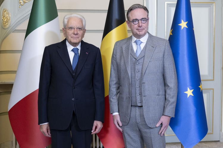 Il Presidente della Repubblica Sergio Mattarella con il il Primo Ministro del Regno del Belgio, Bart De Wever