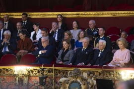 Il Presidente della Repubblica Sergio Mattarella e la Sig.ra Laura al Teatro La Monnaie con Sua Maestà il Re dei Belgi Filippo e Sua Maestà la Regina Mathilde