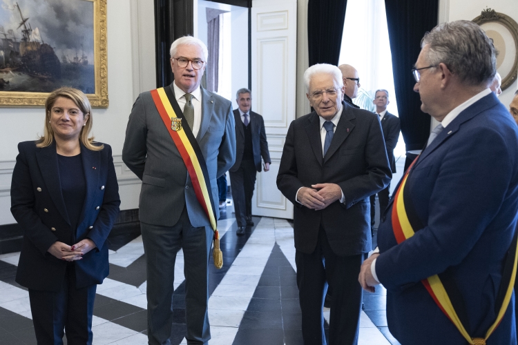 Il Presidente della Repubblica Sergio Mattarella con il Governatore delle Fiandre Occidentali
