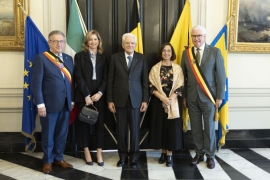 Il Presidente della Repubblica Sergio Mattarella con il Governatore delle Fiandre Occidentali
