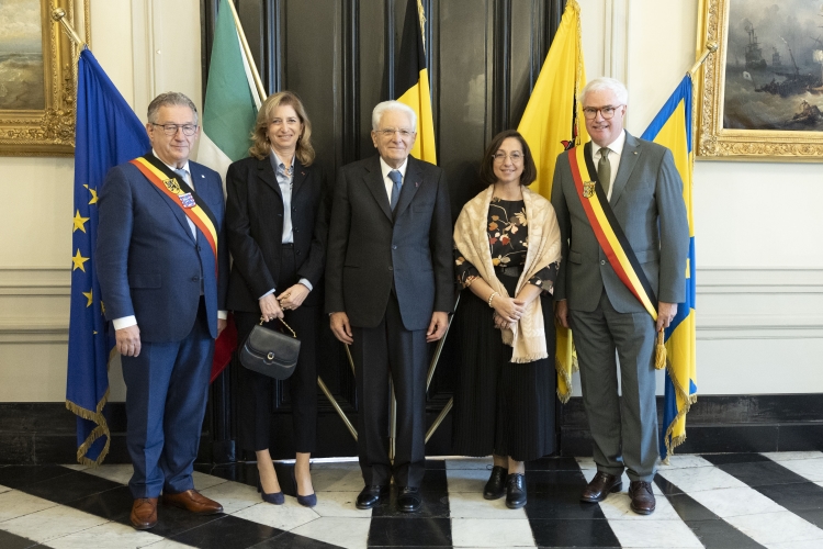 Il Presidente della Repubblica Sergio Mattarella con il Governatore delle Fiandre Occidentali
