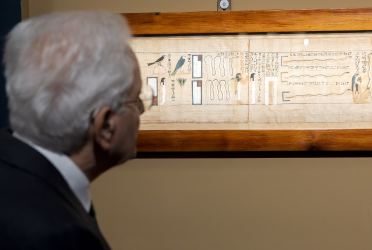 Il Presidente Sergio Mattarella in occasione dell'intervento all’inaugurazione della mostra dal titolo: “Tesori dei Faraoni”