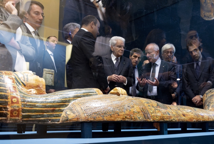 Il Presidente Sergio Mattarella in occasione dell'intervento all’inaugurazione della mostra dal titolo: “Tesori dei Faraoni”