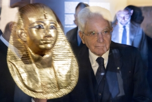 Il Presidente Sergio Mattarella in occasione dell'intervento all’inaugurazione della mostra dal titolo: “Tesori dei Faraoni”