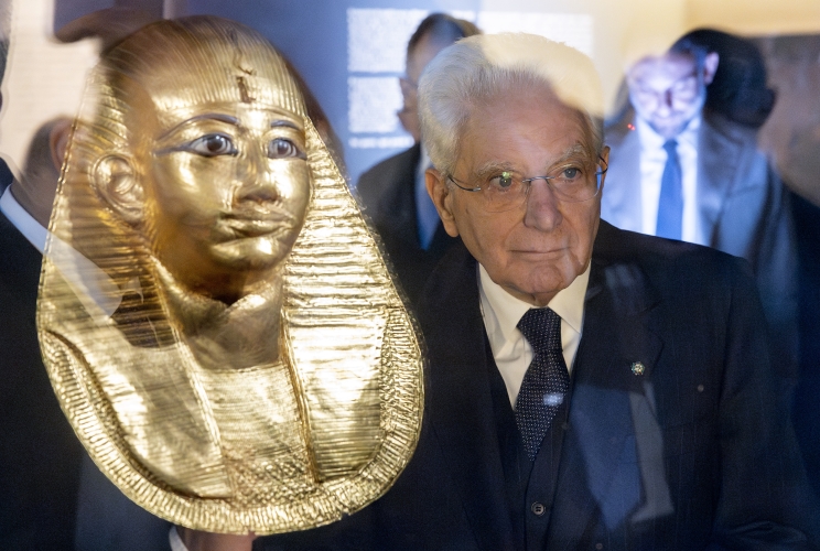 Il Presidente Sergio Mattarella in occasione dell'intervento all’inaugurazione della mostra dal titolo: “Tesori dei Faraoni”