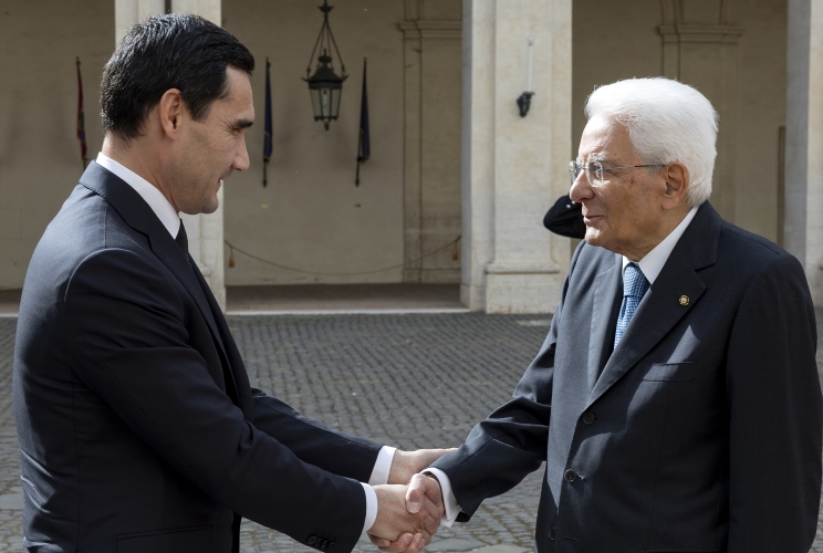 Il Presidente Sergio Mattarella accoglie Serdar Berdimuhamedov, Presidente delTurkmenistan, in visita ufficiale