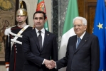 Mattarella incontra il Sig. Serdar Berdimuhamedov, Presidente del Turkmenistan, in visita ufficiale