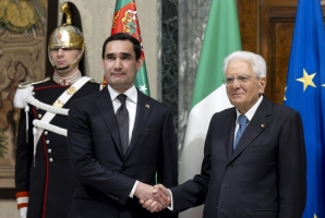 Mattarella incontra il Sig. Serdar Berdimuhamedov, Presidente del Turkmenistan, in visita ufficiale