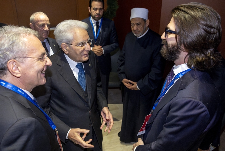 Il Presidente della Repubblica Sergio Mattarella in occasione dell’incontro internazionale per la pace dal titolo “Osare la pace-Religioni e Culture in dialogo”