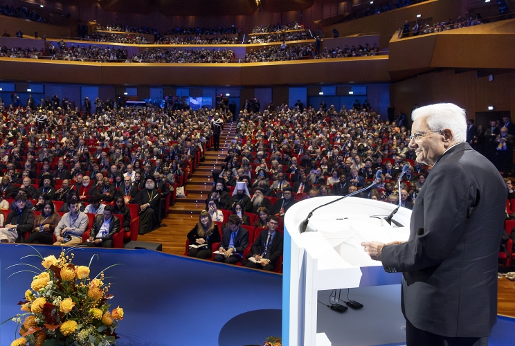 Il Presidente della Repubblica Sergio Mattarella all’incontro internazionale per la pace dal titolo “Osare la pace-Religioni e Culture in dialogo”