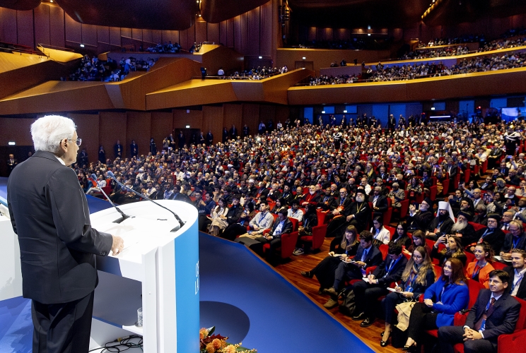 Il Presidente della Repubblica Sergio Mattarella all’incontro internazionale per la pace dal titolo “Osare la pace-Religioni e Culture in dialogo”