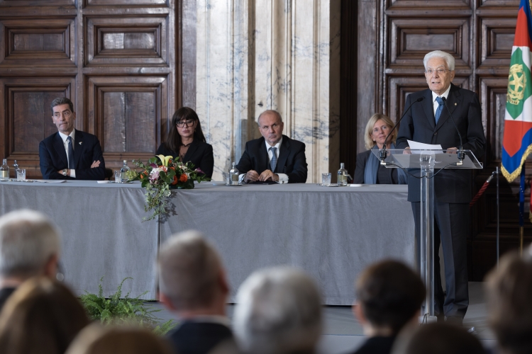 Il Presidente della Repubblica Sergio Mattarella in occasione della cerimonia di celebrazione de “I Giorni della Ricerca”
