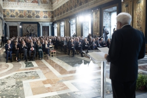 Il Presidente della Repubblica Sergio Mattarella in occasione della cerimonia di celebrazione de “I Giorni della Ricerca”
