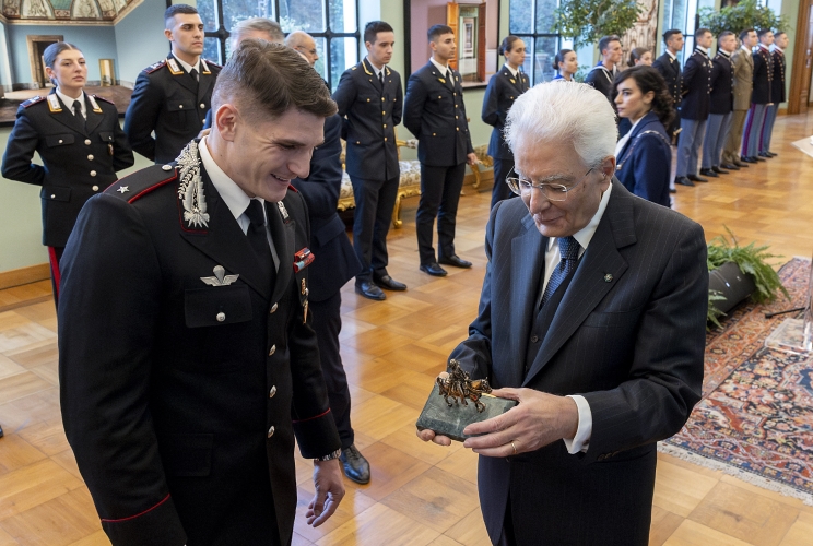 Il Presidente Sergio Mattarella nel corso dell'incontro con gli Allievi degli Istituti di Formazione Militare, in occasione del Giorno dell’Unità Nazionale e della Giornata delle Forze Armate