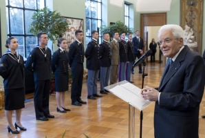 Il Presidente Mattarella incontra una Rappresentanza di Allievi degli Istituti di Formazione Militare