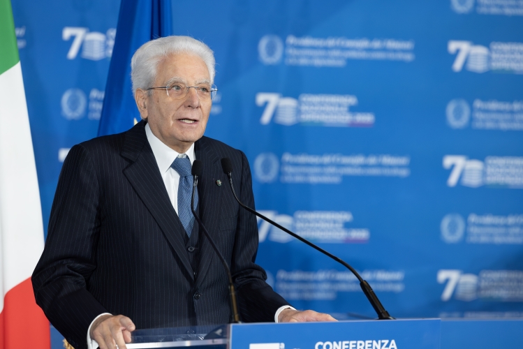 Il Presidente della Repubblica Sergio Mattarella in occasione della VII Conferenza nazionale sulle dipendenze 
