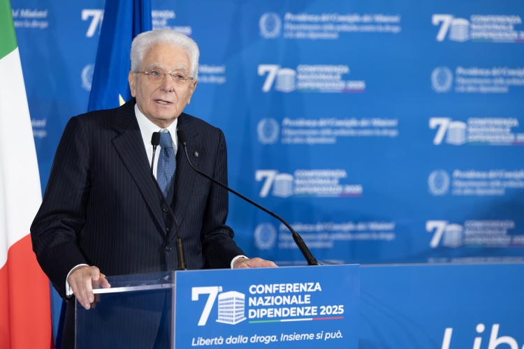 Il Presidente della Repubblica Sergio Mattarella in occasione della VII Conferenza nazionale sulle dipendenze 
