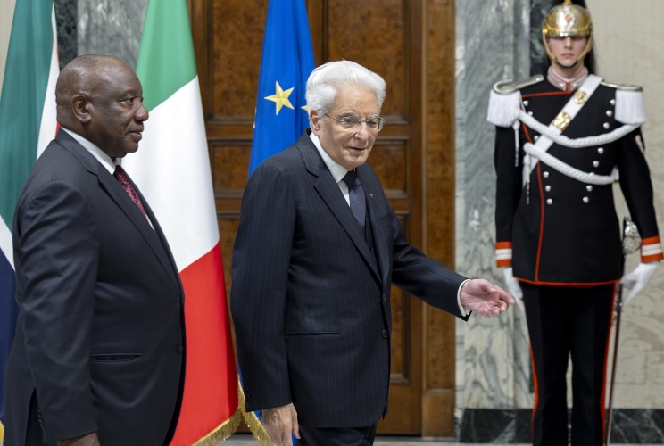 Il Presidente Sergio Mattarella con Matamela Cyril Ramaphosa, Presidente della Repubblica del Sudafrica