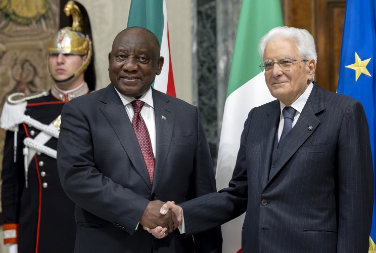 Il Presidente Sergio Mattarella con Matamela Cyril Ramaphosa, Presidente della Repubblica del Sudafrica