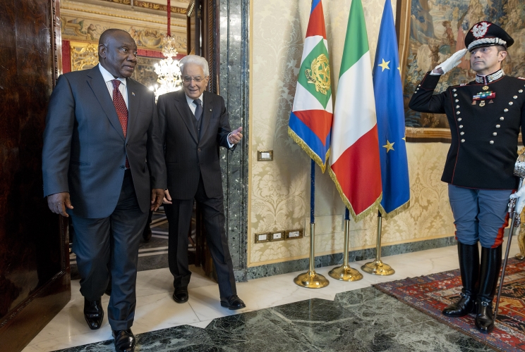 Il Presidente Sergio Mattarella con Matamela Cyril Ramaphosa, Presidente della Repubblica del Sudafrica