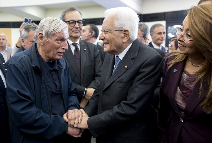  Il Presidente della Repubblica Sergio Mattarella con Don Luigi Ciotti, al Polo delle Nazioni Unite