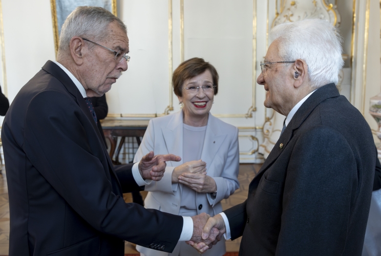  Il Presidente della Repubblica Sergio Mattarella con il Presidente della Repubblica Federale d'Austria Alexzander Van der Bellen