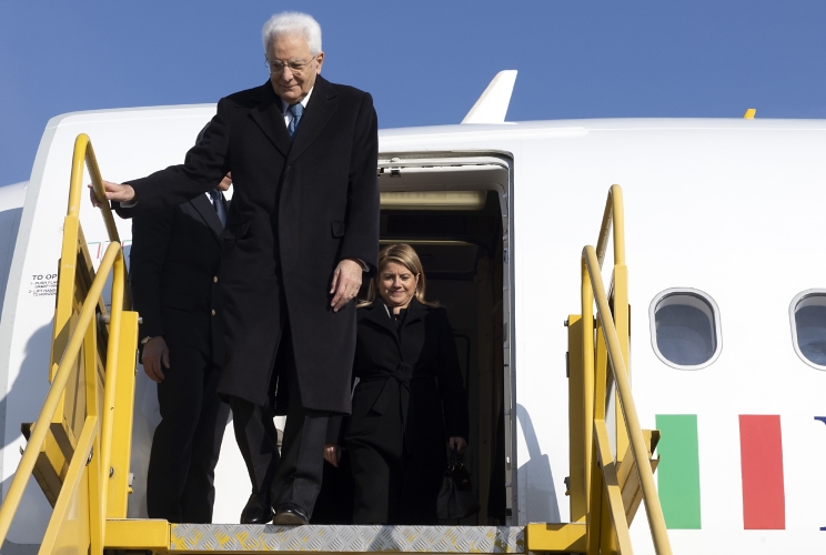  Il Presidente della Repubblica Sergio Mattarella al suo arrivo a Vienna