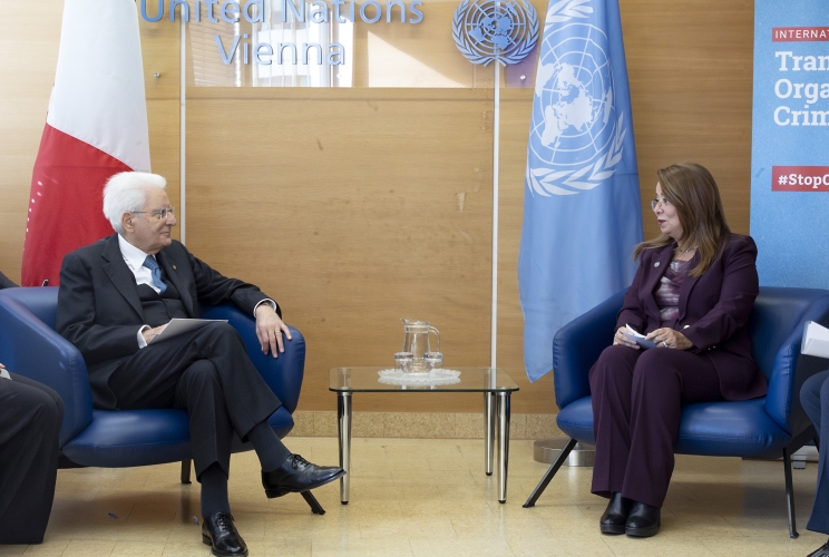  Il Presidente della Repubblica Sergio Mattarella durante l'incontro con Ghana Waly, Direttrice UNODC