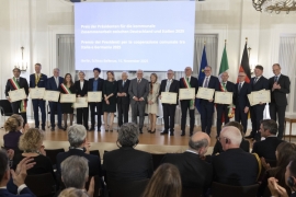 Il Presidente della Repubblica Sergio Mattarella in occasione della cerimonia di consegna del “Premio dei Presidenti”  
