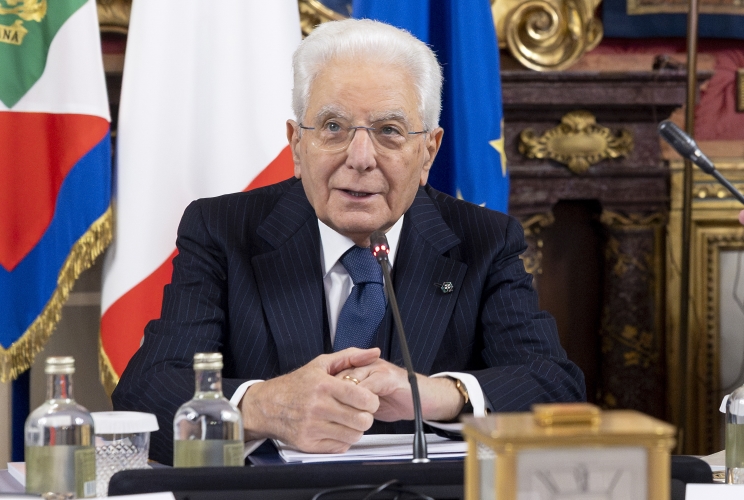 Il Presidente Sergio Mattarella in occasione della riunione del Consiglio Supremo di Difesa