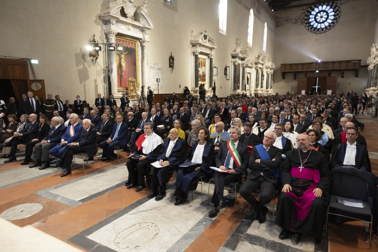 Il Presidente della Repubblica Sergio Mattarella in occasione dell'inaugurazione dell’Anno Accademico 2025/2026 della Scuola IMT Alti Studi di Lucca e cerimonia di conferimento del dottorato di ricerca Honoris Causa al Prof. Sabino Cassese

