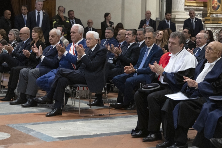 Il Presidente della Repubblica Sergio Mattarella in occasione dell'inaugurazione dell’Anno Accademico 2025/2026 della Scuola IMT Alti Studi di Lucca e cerimonia di conferimento del dottorato di ricerca Honoris Causa al Prof. Sabino Cassese
