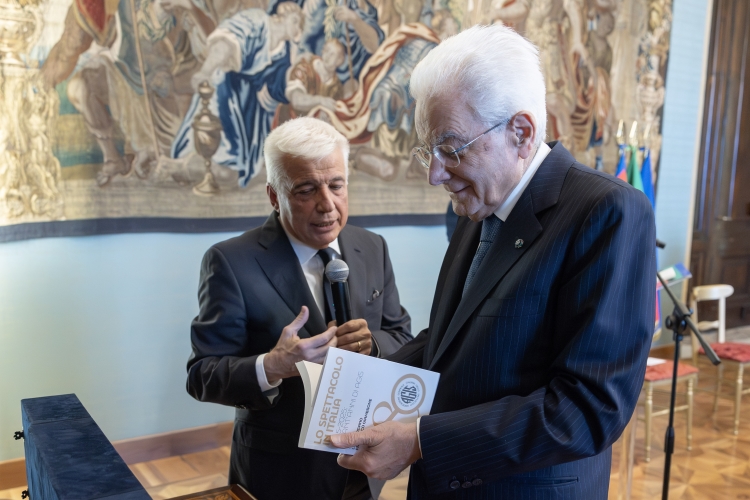 Il Presidente della Repubblica Sergio Mattarella incontra una delegazione dell’AGIS - Associazione Generale Italiana dello Spettacolo, in occasione dell’80° anniversario della fondazione
