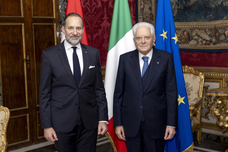 Il Presidente Sergio Mattarella con S.E. Michael Rendi, nuovo Ambasciatore della Repubblica d’Austria, in occasione della Presentazione delle Lettere credenziali