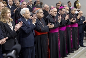 Il Presidente della Repubblica Sergio Mattarella in occasione dell'intervento all’inaugurazione dell’anno accademico della Pontificia Facoltà Teologica dell'Italia Meridionale