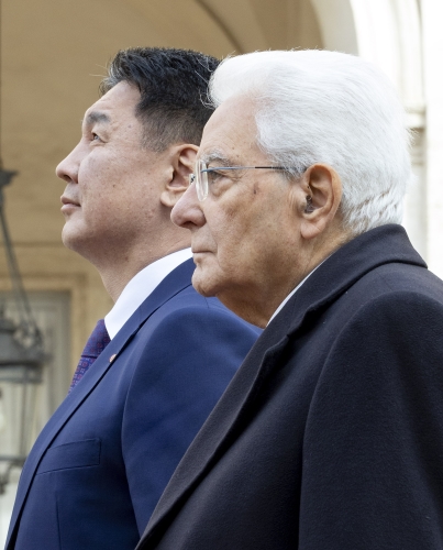 Il Presidente Sergio Mattarella con Khurelsukh Ukhnaa, Presidente della Mongolia, in visita ufficiale