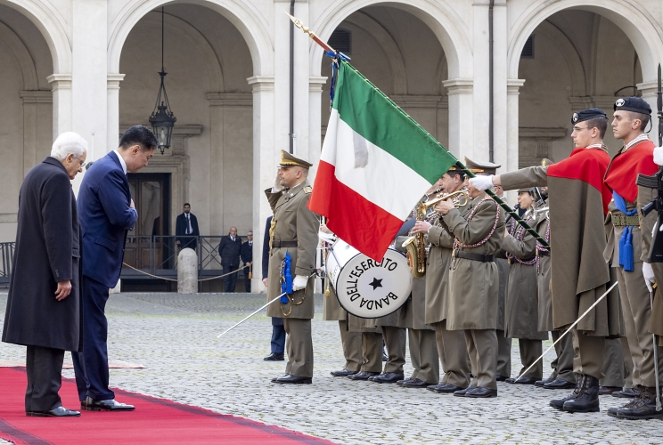 Il Presidente Sergio Mattarella con Khurelsukh Ukhnaa, Presidente della Mongolia, in visita ufficiale