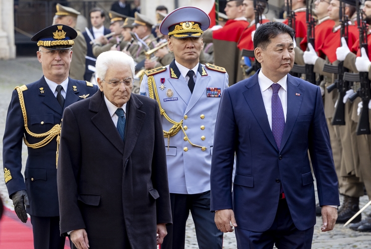 Il Presidente Sergio Mattarella con Khurelsukh Ukhnaa, Presidente della Mongolia, in visita ufficiale