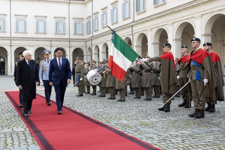 Il Presidente della Repubblica Sergio Mattarella con Khurelsukh Ukhnaa, Presidente della Mongolia, in visita ufficiale
