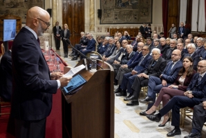 Il Presidente Sergio Mattarella nel corso della cerimonia di presentazione dei discorsi parlamentari di Giorgio Napolitano nel centenario dalla nascita