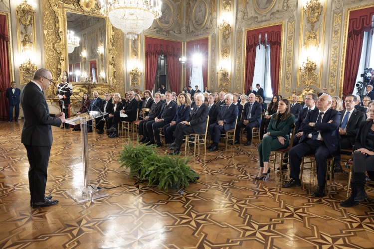 Il Presidente della Repubblica Sergio Mattarella in occasione della cerimonia, in forma ufficiale, di consegna dei Premi “Presidente della Repubblica” per l’anno 2024 dell’Accademia Nazionale dei Lincei, dell’Accademia Nazionale di San Luca e dell’Accademia Nazionale di Santa Cecilia 
