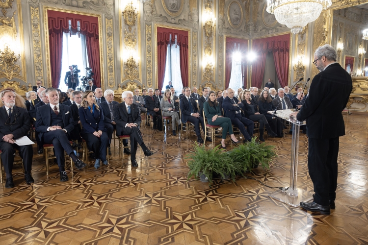 Il Presidente della Repubblica Sergio Mattarella in occasione della cerimonia, in forma ufficiale, di consegna dei Premi “Presidente della Repubblica” per l’anno 2024 dell’Accademia Nazionale dei Lincei, dell’Accademia Nazionale di San Luca e dell’Accademia Nazionale di Santa Cecilia 
