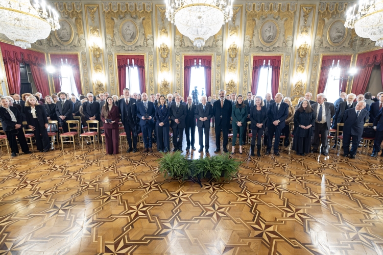 Il Presidente della Repubblica Sergio Mattarella in occasione della cerimonia, in forma ufficiale, di consegna dei Premi “Presidente della Repubblica” per l’anno 2024 dell’Accademia Nazionale dei Lincei, dell’Accademia Nazionale di San Luca e dell’Accademia Nazionale di Santa Cecilia 
