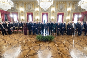 Il Presidente della Repubblica Sergio Mattarella in occasione della cerimonia, in forma ufficiale, di consegna dei Premi “Presidente della Repubblica” per l’anno 2024 dell’Accademia Nazionale dei Lincei, dell’Accademia Nazionale di San Luca e dell’Accademia Nazionale di Santa Cecilia 
