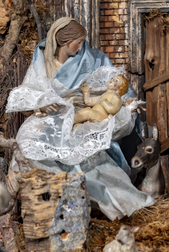 Dettaglio del Presepe della Reggia di Caserta, esposto nella Sala del Mappamondo
